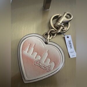 Coach Heart COACHxJLO Cream Keychain/bag charm